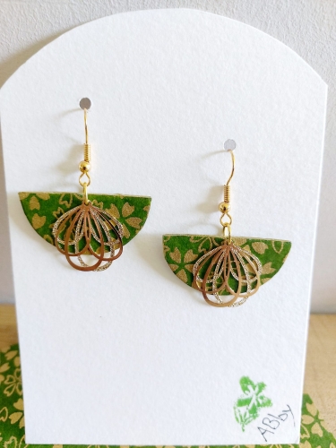 abby,boucles,boucles d'oreilles,washi,papier,bijoux,bijoux papier,papier japonais