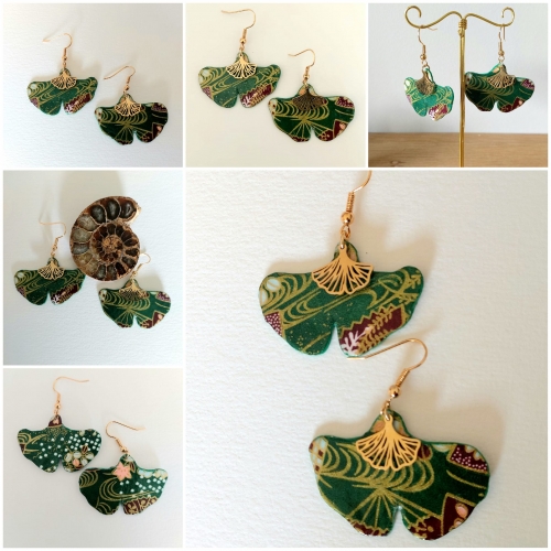 abby,boucles,boucles d'oreilles,earrings,washi,papier,bijoupapier,artisanat,fait main