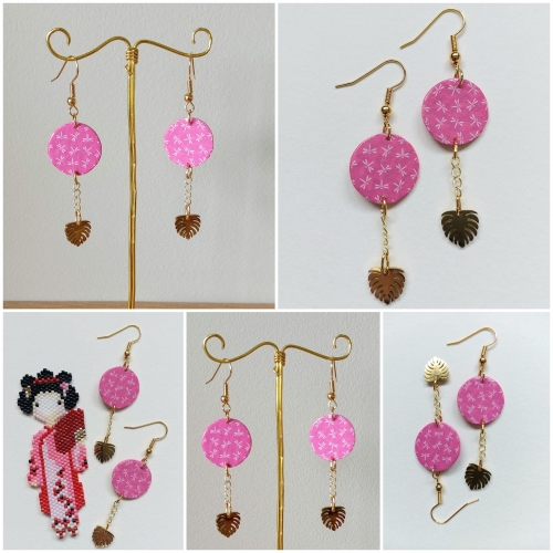 abby, boucles d'oreilles, boucles,  bijoux fantaisie, bijoux artisanal, fait main, earrings, miyuki, perles, boucles perles