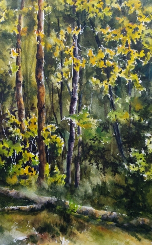 abby,aquarelle,watercolor,paysage,landscape,arbres,rivière