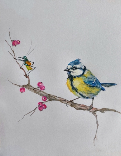 abby,aquarelle,watercolor,paysage,landscape,arbres,rivière