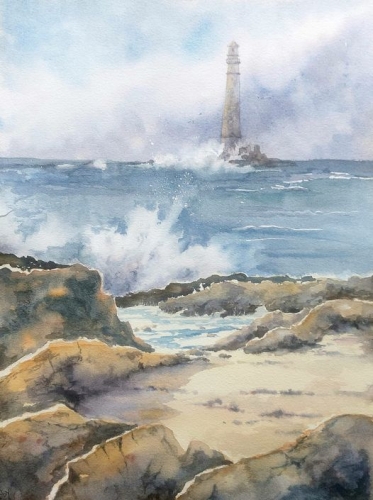 abby,aquarelle,watercolore,mer,phare,paysage,watercolour,abbyroblet