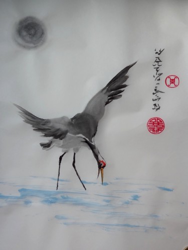 aquarelle,sumi-e,peinture chinoise,oiseaux,abby,encre