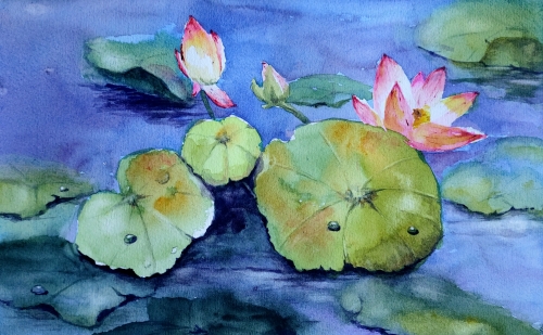 Aquarelle,watercolor,abby,aquarelle paysage, orne, normandie, rivière, reflets