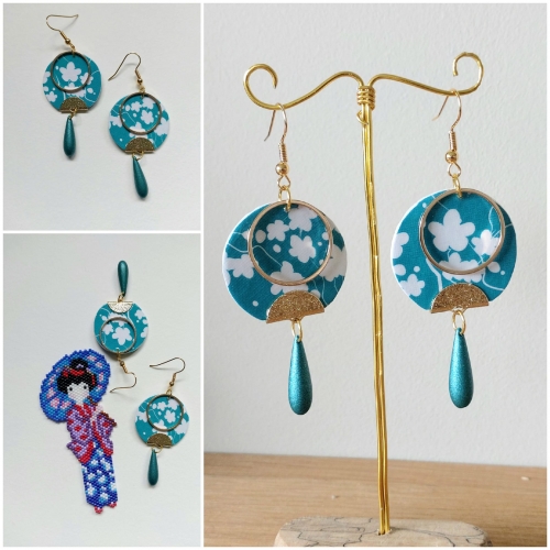 abby, boucles d'oreilles, boucles,  bijoux fantaisie, bijoux artisanal, fait main, earrings, miyuki, perles, boucles perles